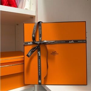 Hermès Empty Gift Box with Ribbon